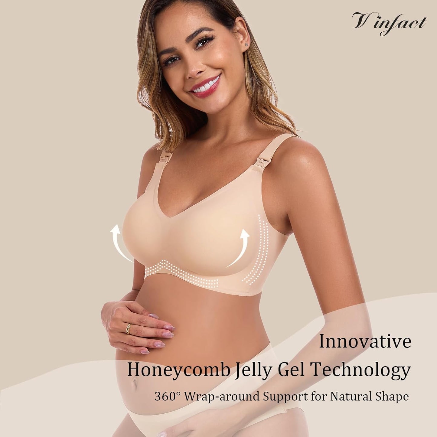 Vinfact 3 Pack Nursing Bras for Breastfeeding Comfort Maternity Bras for Pregnancy Wireless Seamless Breastfeeding Bras