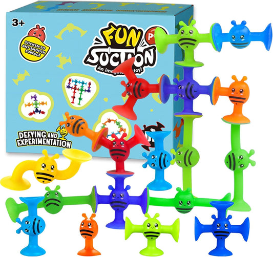Suction Cup Toy for Baby Age 3, Suction Toys 40PCS Kids Bath Toys Ages 4-8, Toddler Window Shower Bathtub Building Toys, Montessori Sensory Stress Release Gifts for 6-8 Years Old Boys Girls