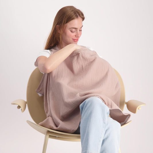 San Francisco Baby Nursing Cover – Breathable Breastfeeding Cover for Nursing, 360° Nursing Cover Up for Breastfeeding, Privacy Nursing Covers, Nursing Blanket for Breastfeeding – White Alyssum