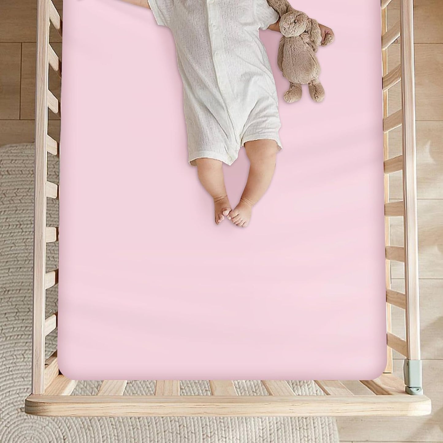Magik & Kover Crib Sheets Girl 4 Pack, Baby Crib Sheet for Crib Mattress and Toddler Bed Mattress, Soft Breathable Fitted Kid Toddler Sheets Set for Girls, Pink & Violet
