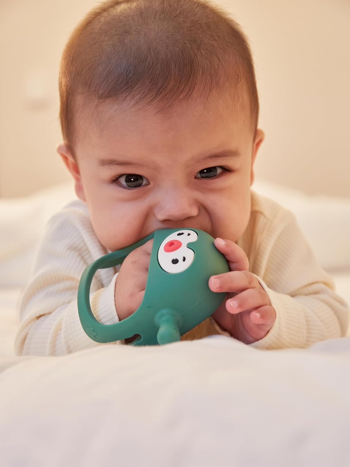 Smily Mia Baby Christmas Stocking Stuffers, Baby Teething Toys丨Penguin Teether for 0-6M, Reindeer Chew Toys for 3-6M,Teething Mittens for 6-12M Babies, My First Christmas Gift, Pine Green