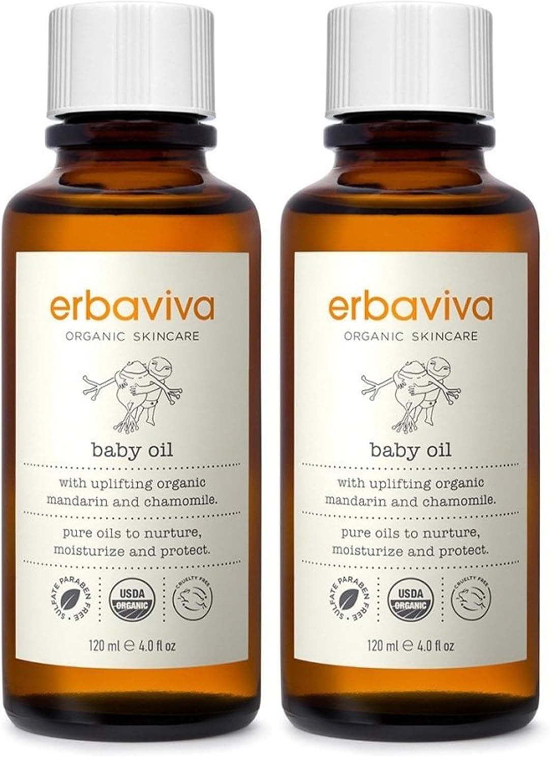 erbaviva Baby Oil, 4 Fl Oz (Pack of 2)