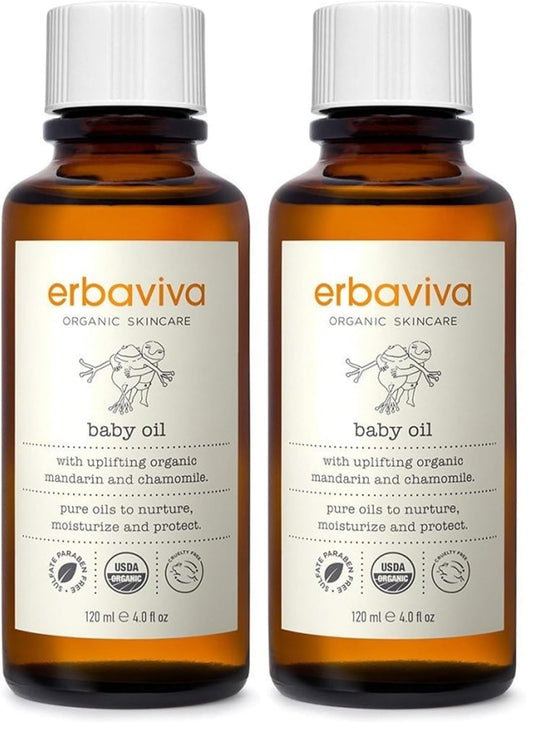 erbaviva Baby Oil, 4 Fl Oz (Pack of 2)