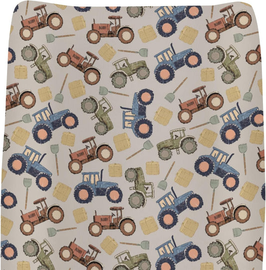 Vintage Tractors Changing Pad Covers for Baby Girls Boys Farm Tractor Harvest Fitted Change Table Pad Mats Farmhouse Trucks Vehicle Soft Diaper Change Table Cover Sheets for 32''×16'' Contoured Pad