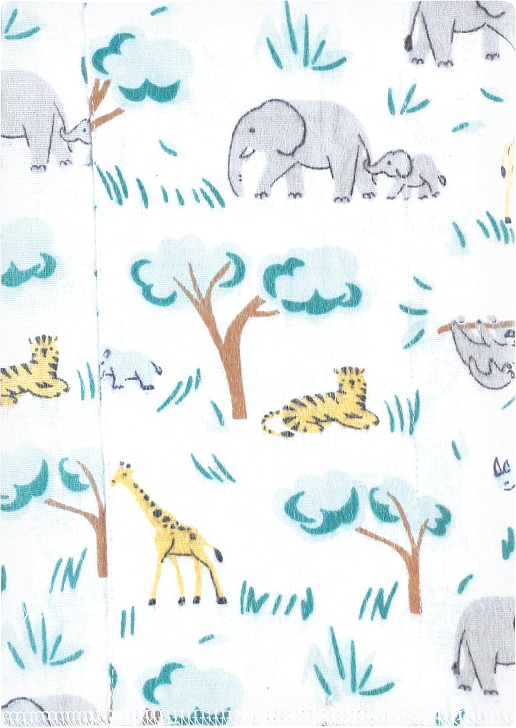 Luvable Friends Hudson Baby Flannel Burp Cloths 4pk, Jungle Safari