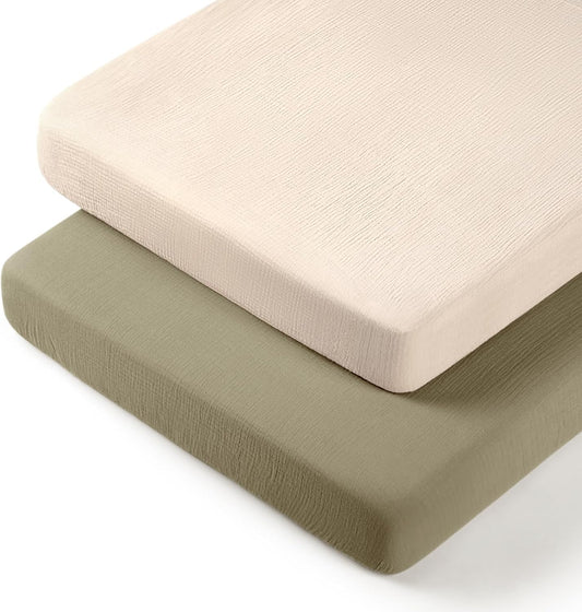 lulumoon Pack N Play Sheets: Soft & Breathable Playard Sheets for Boys and Girls - Fitted for Most Pack N Play and Playard Mattress