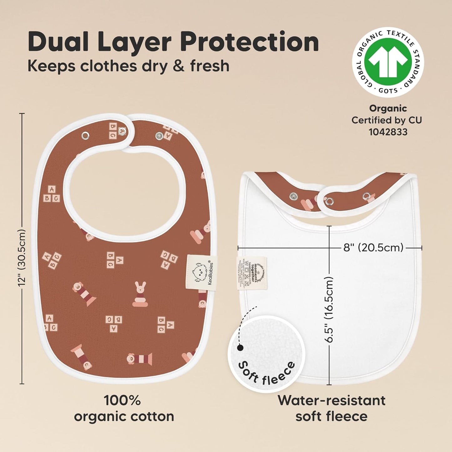 8-Pack Organic Baby Bibs for Boys, Girls - Soft Cotton Drooling and Teething Bibs for Baby Girl & Boy, Extra Absorbent, Easy to Clean & Put On for Toddler, Newborn, Infant 0-24 Months (Toy Land)