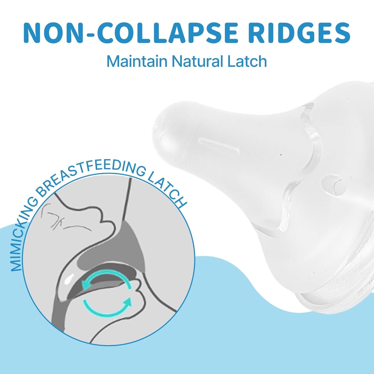 6 PCS Silicone Nipples for Spectra Bottles, Silicone Slow Flow Nipples, 0+ Months