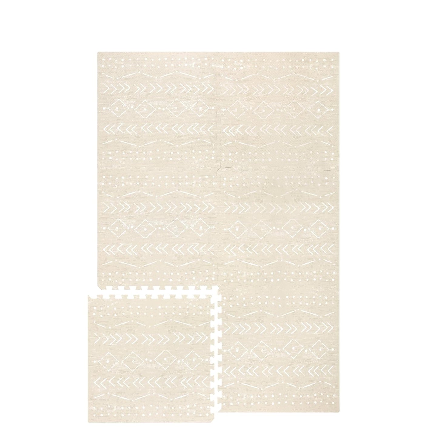 Lillefolk Baby Play Mat for Floor – 4x6ft Beige | Soft Non Toxic Premium EVA Foam Tiles for Tummy Time, Crawling & Playroom – Waterproof Interlocking Floor Mat for Babies & Toddlers (6 Tiles)