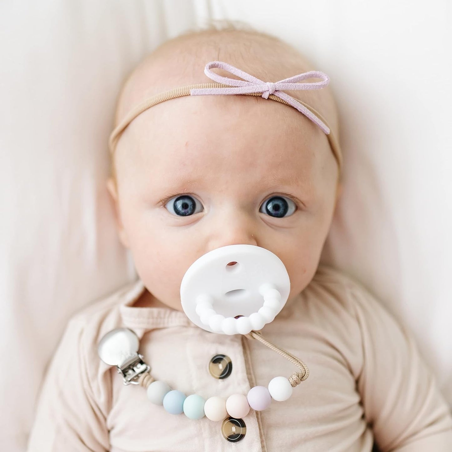 Ryan & Rose Cutie PAT Pacifier Teether (Slant, White)