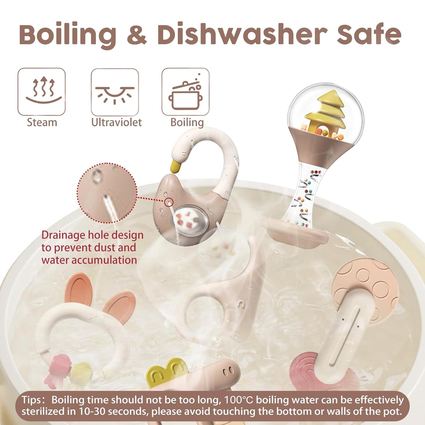 6 Pieces - Teething Toys for 0-6 Months, Rattle Newborn Toys With Bells, Grab Shaker, Teethers 0-3-6-12 Months, Baby Rattles 0-3 Months Gifts for Boys & Girls