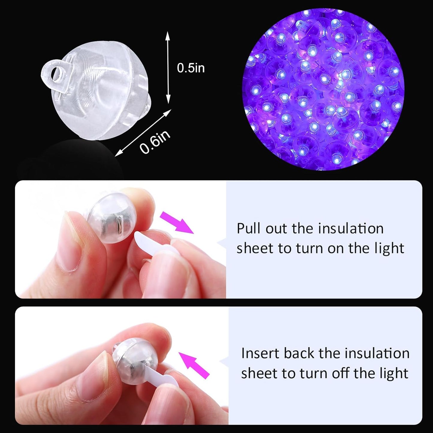 ZGWJ LED Lights, 100pcs Mini for Party Decorations, Light up Balloons, Paper Lanterns, Easter Eggs, Birthday, Wedding, Halloween, Christmas