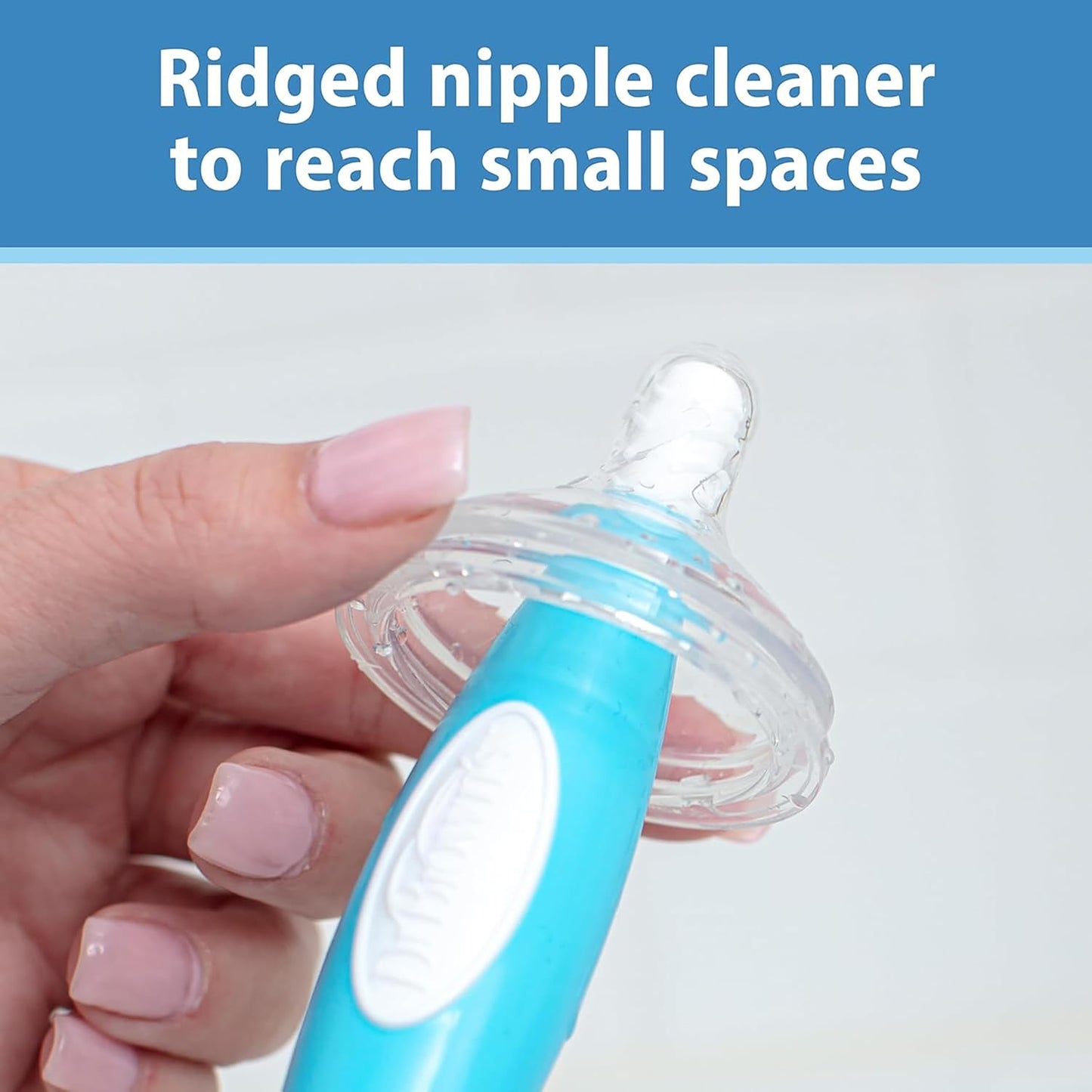 Dr. Brown's Soft Touch No Scratch Baby Bottle Cleaning Brush Nipple Cleaner with Stand and Storage Clip, BPA Free, Pink 4-Pack