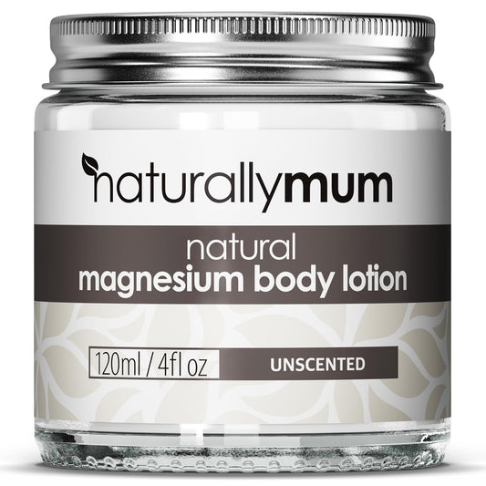 NaturallyMum - Magnesium Body Lotion [NATURAL & VEGAN] - Topical Magnesium Cream Lotion Support for Sleep, Bone, Heart & Muscle Health - Unscented - Made in UK & Safe for Kids