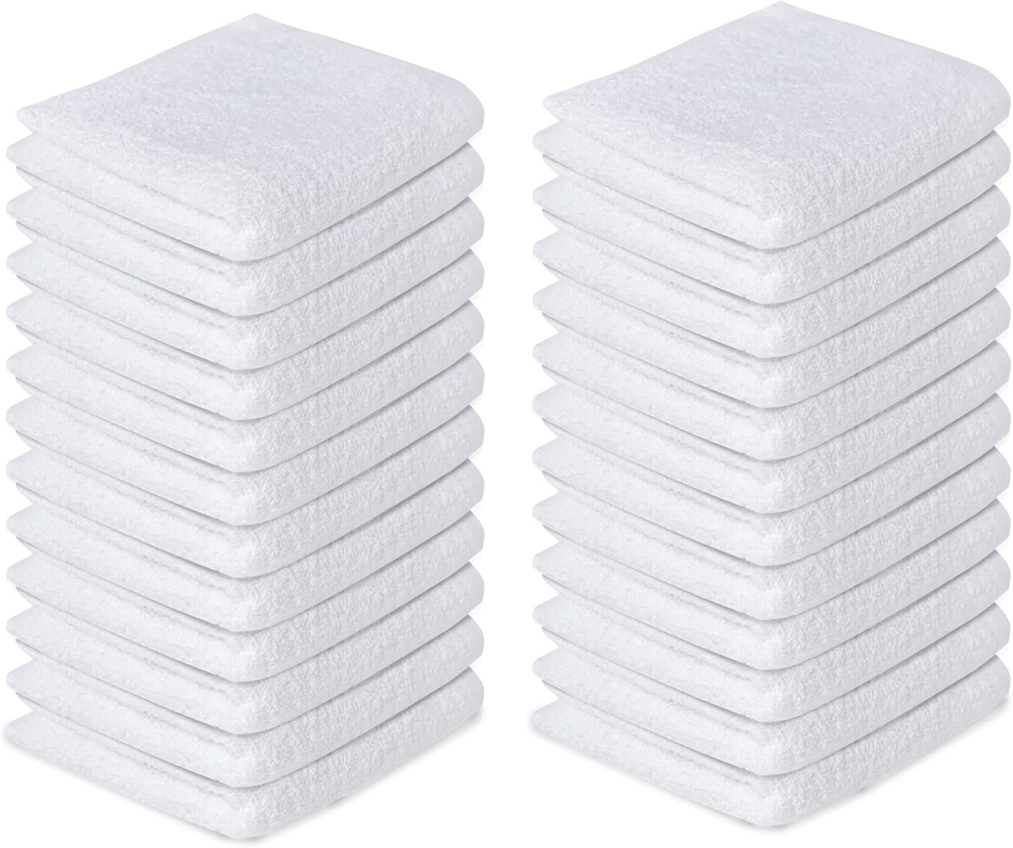 Softolle 100% Cotton Washcloths 24 Pack (12x12 Inches) Soft, Highly Absorbent Washcloth, Face Towels, Wash Cloths for Face, Ring Spun, Bulk Pack (Black/White)
