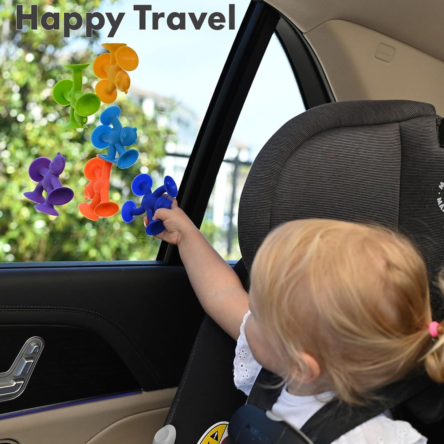 6 PCS Suction Cup Toys, No Hole Baby Bath Toys Suction Toy - Connect, Build, Create - Toddler Bath Toys for Kids Ages 1-3, Silicone Sensory Fidget Toys for Baby Tray Window Travel