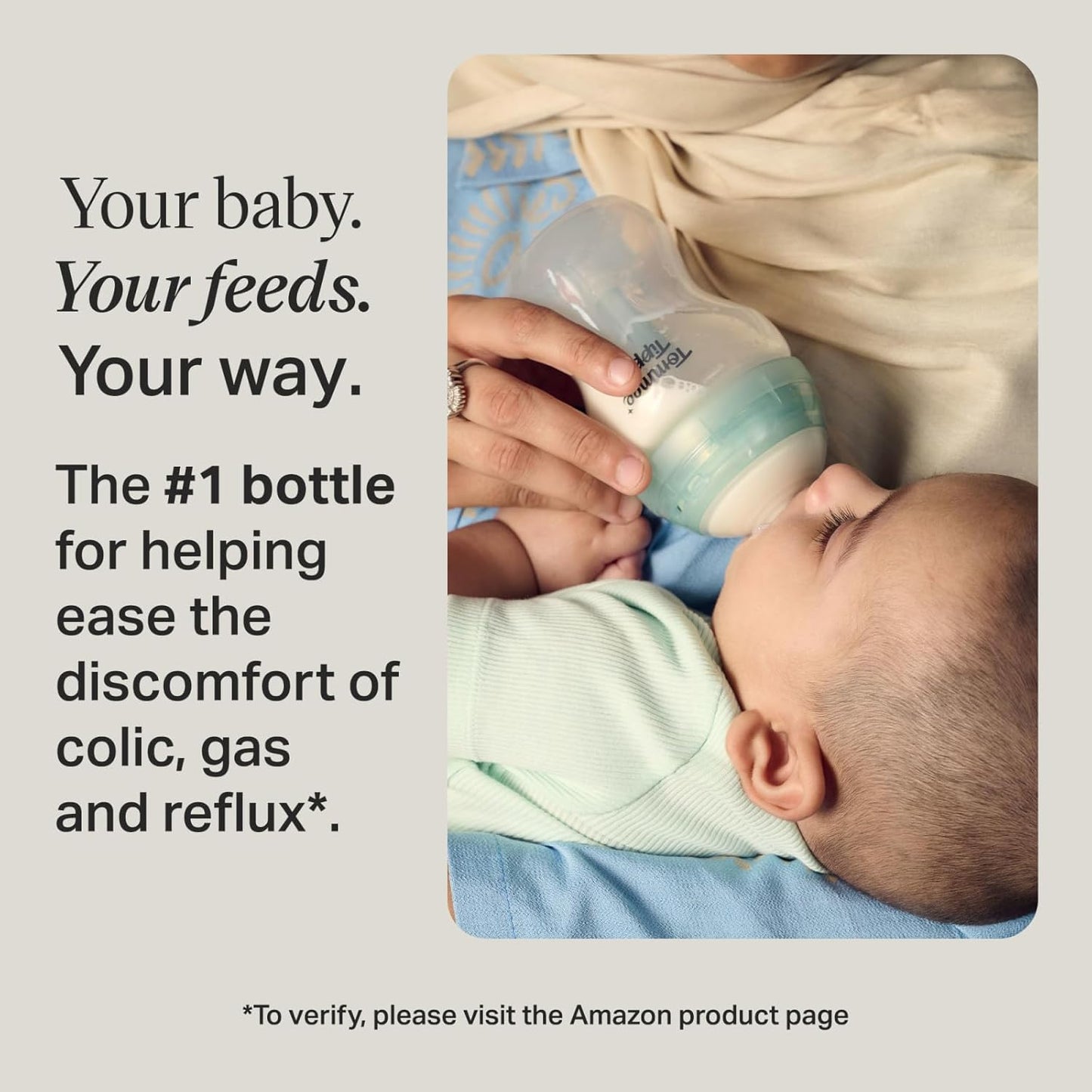 Tommee Tippee Advanced Anti-Colic 9 Oz BPA Free Baby Bottles, Newborn 0+ Months, Slow Flow Breast-Like Nipple, Unique Design Keeps Air Away from Milk and Baby, Clear, Pack of 4