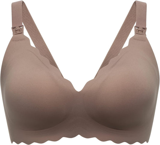 Momcozy Nursing Bras for Breastfeeding, Seamless Pregnancy Maternity Bra Wireless Classic Jelly Strip Support Nursing Bra