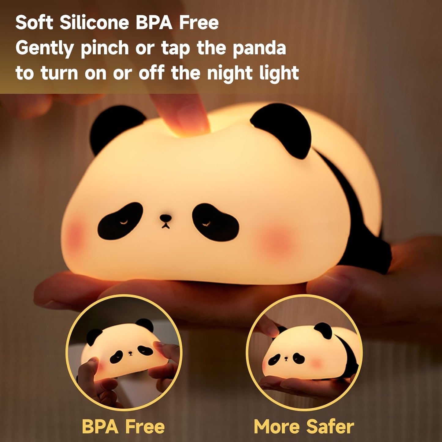 Cute Duck/Chicken/Pig/Rabbit/Panda Night Light, LED Squishy Animal Novelty Lamp for Toddler Baby Kids, Nursery Touch Kawaii Room/House Decor