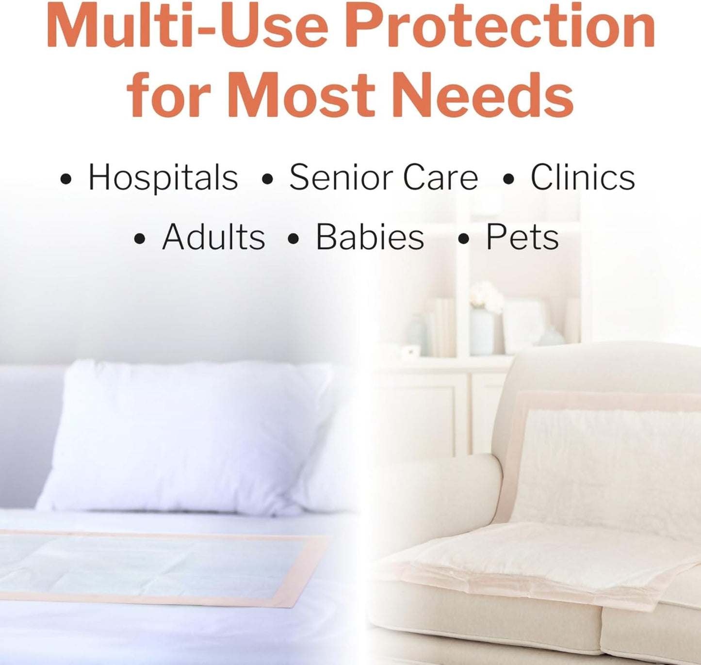 McKesson Underpads Disposable Bed Pads 30" x 36" [60 Count], Heavy Absorbency, Ultra Incontinence Chux Pads for Adults, Elderly, and Baby, Pee Pads