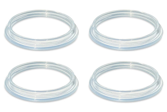 Comotomo Silicone Storage Lids 4-Pack | Food Grade | Travel Lids | Converts Baby Bottle to Snacks or Milk Container | Leak Proof