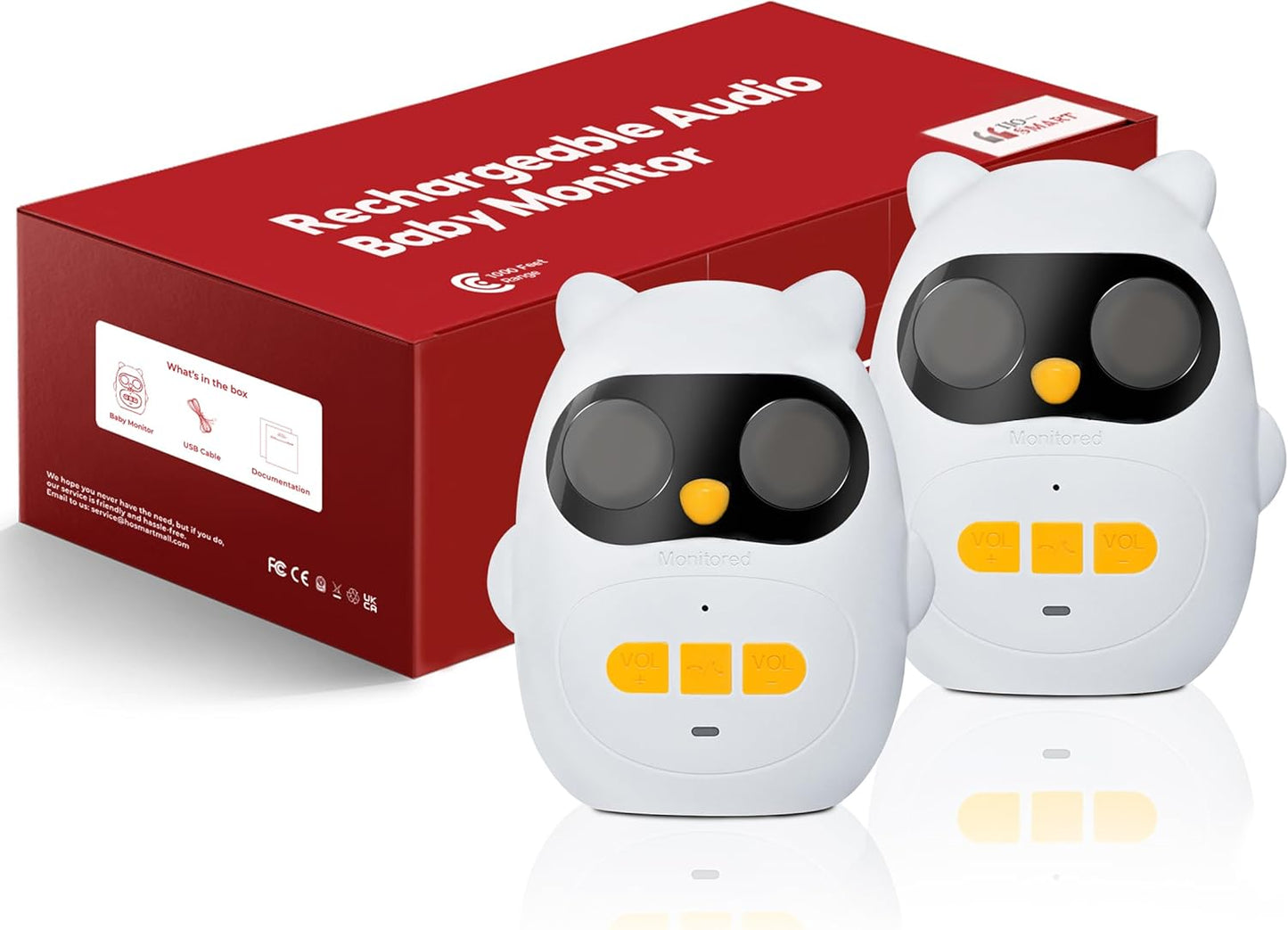 Audio Baby Monitor with Rechargeable Battery, Walkie Talkies for Kids with Two-Way Talk and Clear Sound, 1000 Ft Range, Indoor Outdoor Intercom Toys for Family Games, Outside, Camping, Hiking