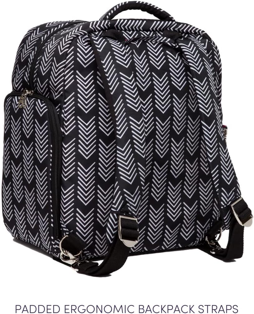 Sarah Wells Kelly Breast Pump Backpack & Tote - Insulated Pocket, Laptop Sleeve & Easy-Clean Design, Fits All Pumps, Diaper Bag for Moms - Black and White