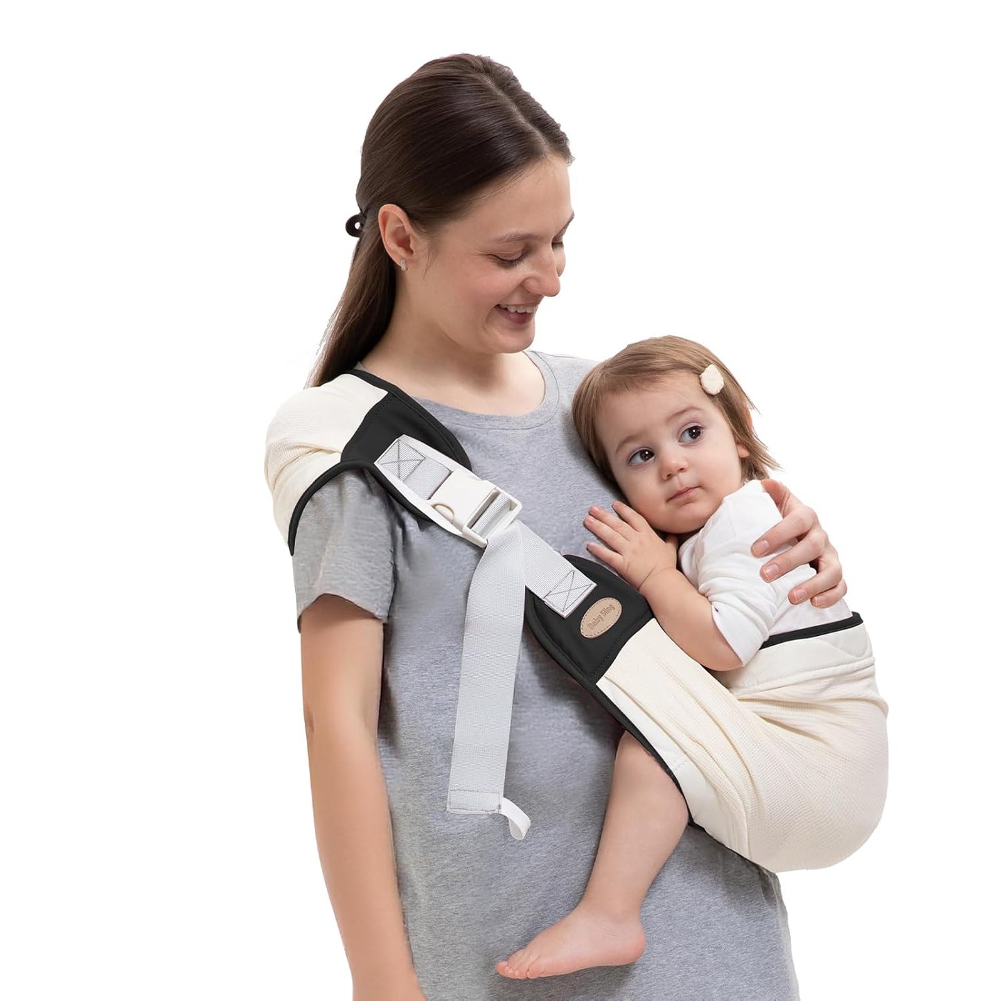 Baby Carrier Newborn to Toddler, Baby Sling Carrier, Toddler Carrier 25-60 lbs with Adjustable Straps, Soft Padded Edges, Lightweight and Travel-Friendly Newborn Baby Carrier