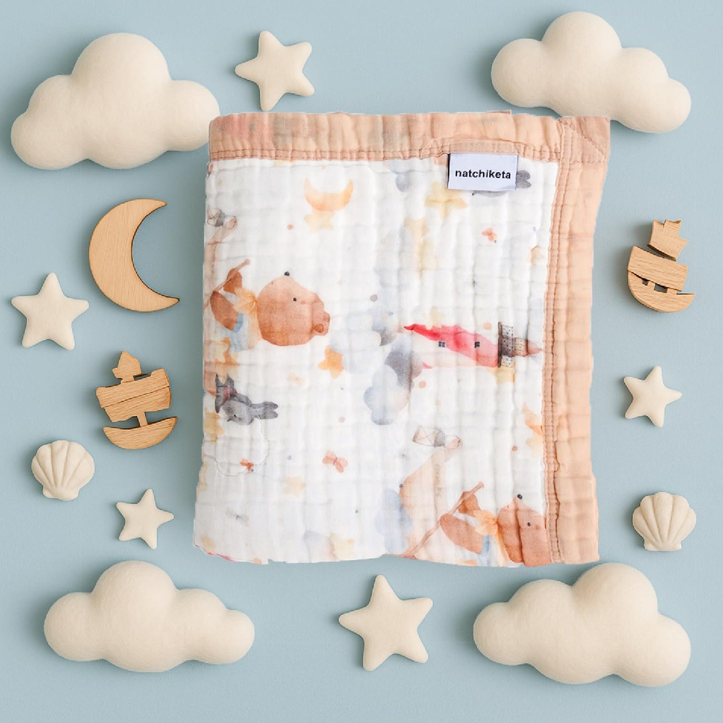 Organic Cotton Muslin Baby Blanket for Boys and Girls - Luxurious Soft Toddler Quilt for Swaddling - Gender Neutral Blanket - Baby and Toddler Gift - Dream Big