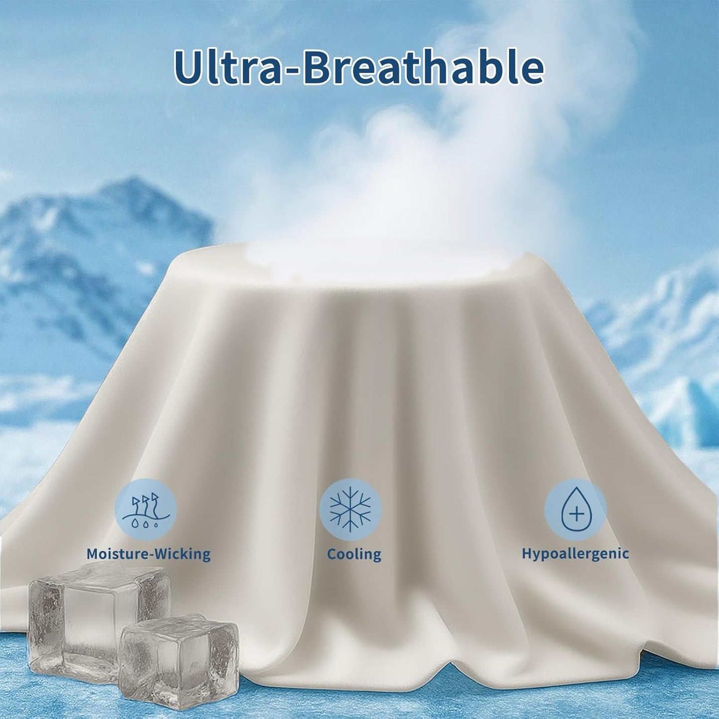 Cooling Pillow Cases King Size Set of 2, Ice Cool Silky Pillow Covers for Hot Sleepers & Night Sweats, Reduces Wrinkles & Frizz Softer Like Silk Pillow Cases, Champagne, Christmas Stocking Stuffers