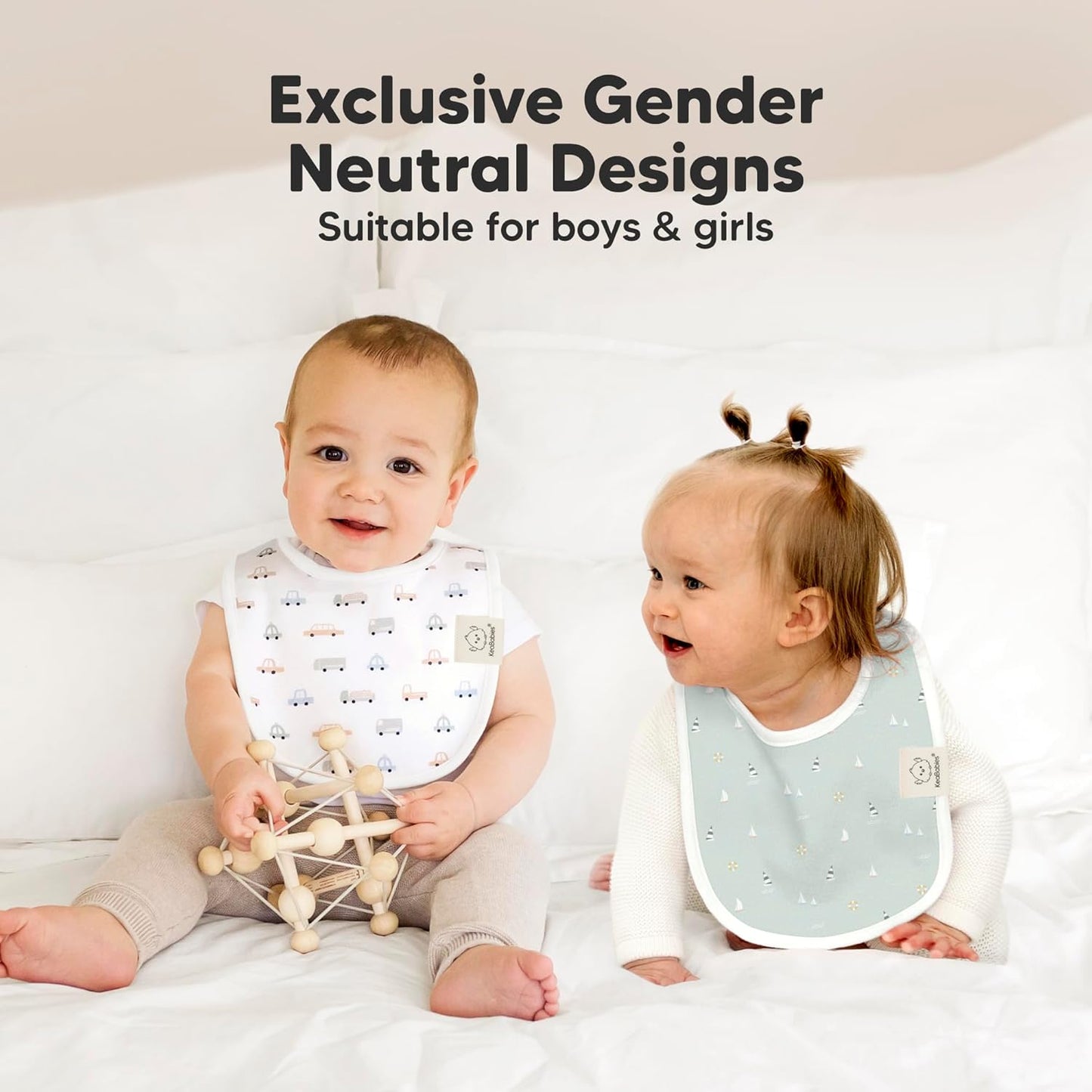 8-Pack Organic Baby Bibs for Boys, Girls - Soft Cotton Drooling and Teething Bibs for Baby Girl & Boy, Extra Absorbent, Easy To Clean & Put On for Toddler, Newborn, Infant 0-24 Months (Vessels)