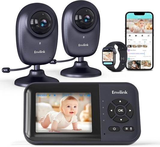 Smart Baby Monitor, 2.8in LCD, Night Vision, VOX, 2-Way Talk, 5 Lullabies 1500ft WiFi VideoBaby Monitor