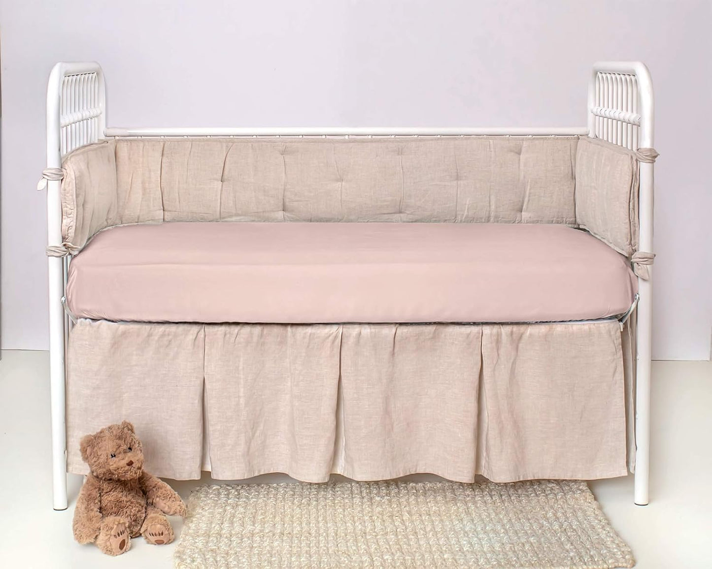 Crib Fitted Sheet by Pure Bamboo - Genuine 100% Organic Viscose Derived from Bamboo, Luxuriously Soft, Ultimate Cooling, Fits Standard Size Crib Mattress (Pink)