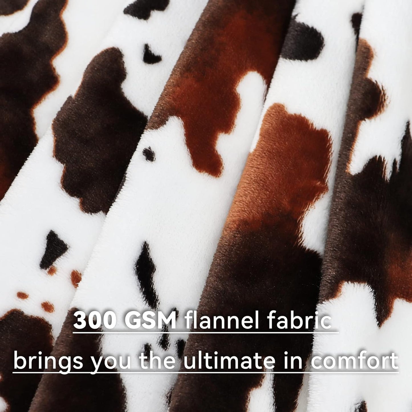 Small Blankets for Kids - Cute Soft Cow Print Fleece Throws, Brown & White Cozy Decor for Crib, Stroller, Car Seat, Couch - Lightweight Cozy Gifts for Boys Girls, Playroom Essentials 40"x50"