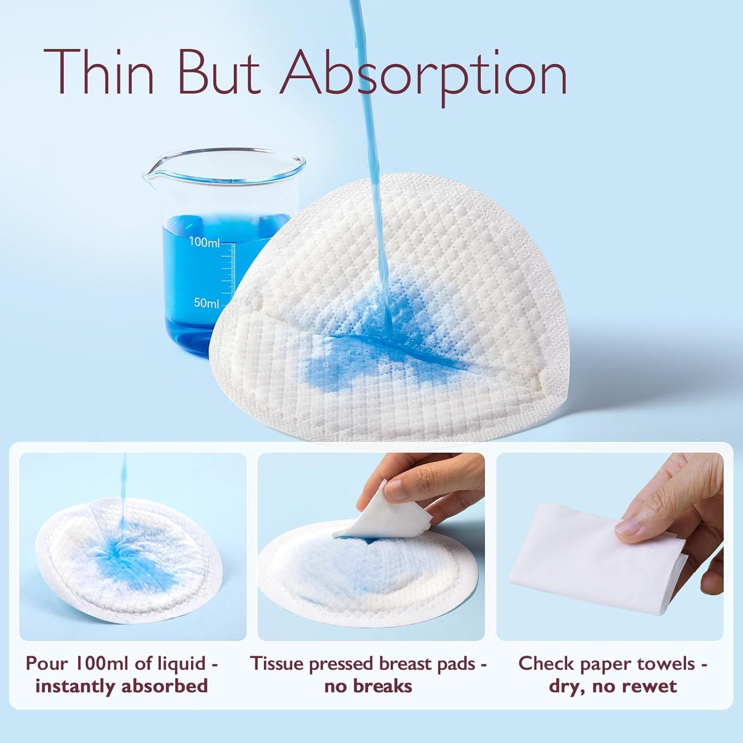 Momcozy Ultra-Thin Disposable Nursing Pads, Ultra-Absorbent and Breathable Portable Breast Pads for Mothers, Keep Dry Continuously, Make Breasts Light and Unburdened, Individually Packaged（60 Count）