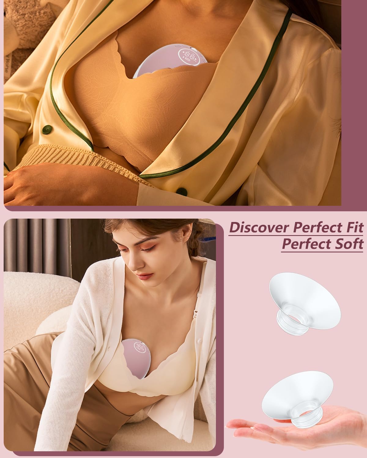 1pcs Breast Pump Flange Insert 15mm Compatible with Momcozy M9/M6/M5/S12 Pro/S9 Pro/V1 Pro/V2 Pro Wearable Breast Pump, Replace for Momcozy Pump Flange Insert, BPA Free, OEM, Not Original Parts