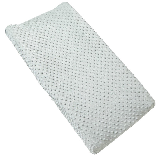 Solid Changing Table Pad Cover Cradle Sheet, Fits 32"/34''x16 Contoured Diaper Changing Pad, Ultra Soft Cozy Dots Plush Changing Table Covers, Breathable Wipeable Removable (Sea Foam)