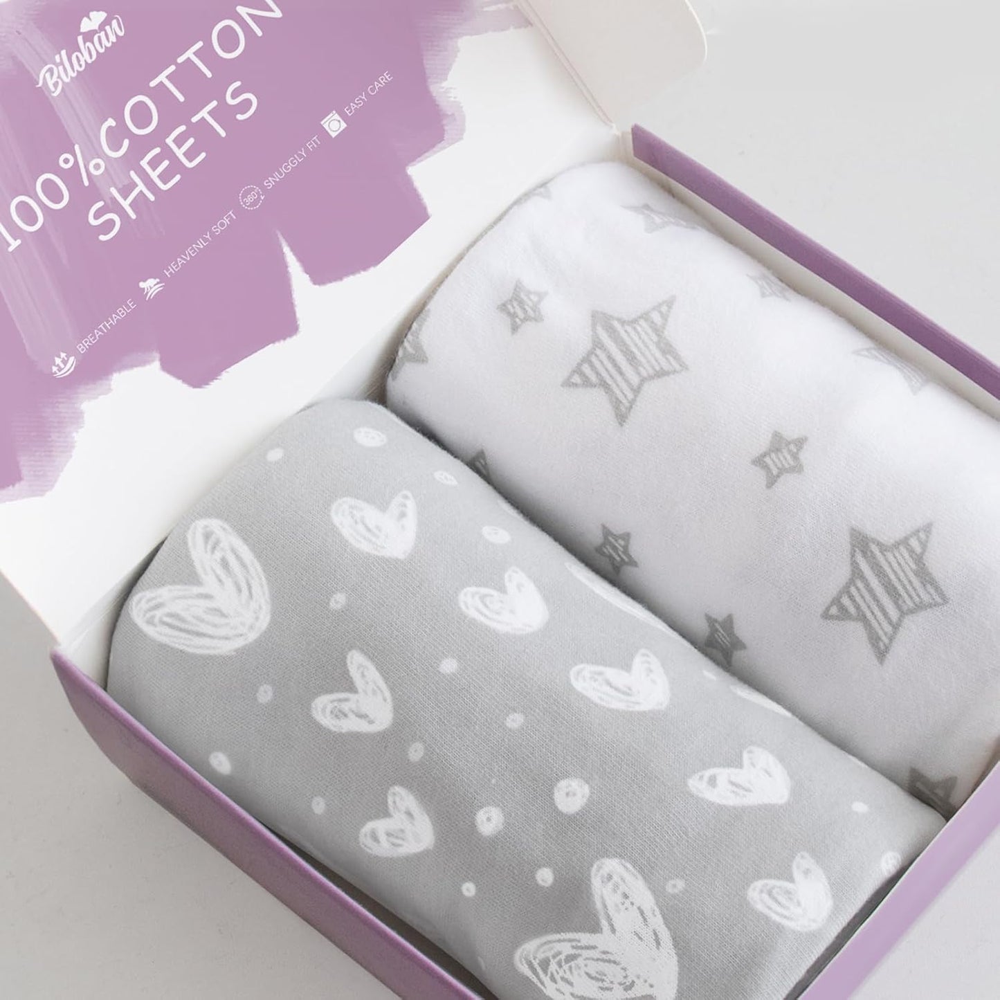 Bassinet Fitted Sheets Compatible with YADAQE, Larex, AMKE 3 in 1(35" X 20"), Foalom, Bellababy, Milliard and TCBunny Bassinet, 2 Pack, 100% Jersey Knit Cotton, Grey and White Print