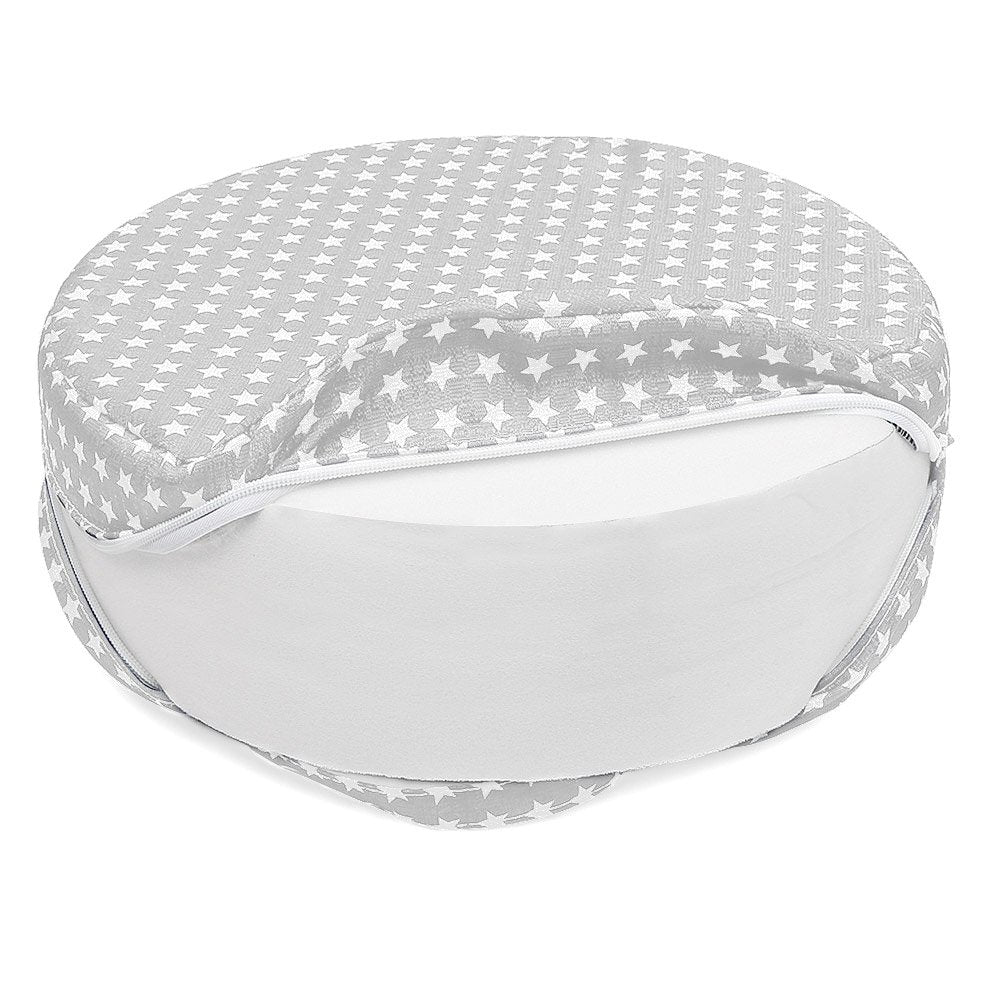 Zicac Kids' Anti-Slip Chair Booster Seat-High Chair Pad Heightening Dismountable Round Cushion (Gray)