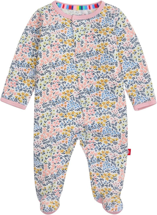 Magnetic Me Girls Modal Magnetic Baby Footie Pajamas | Silky Soft Modal Fabric | Baby Sleepers Available Sizes PRE - 24M