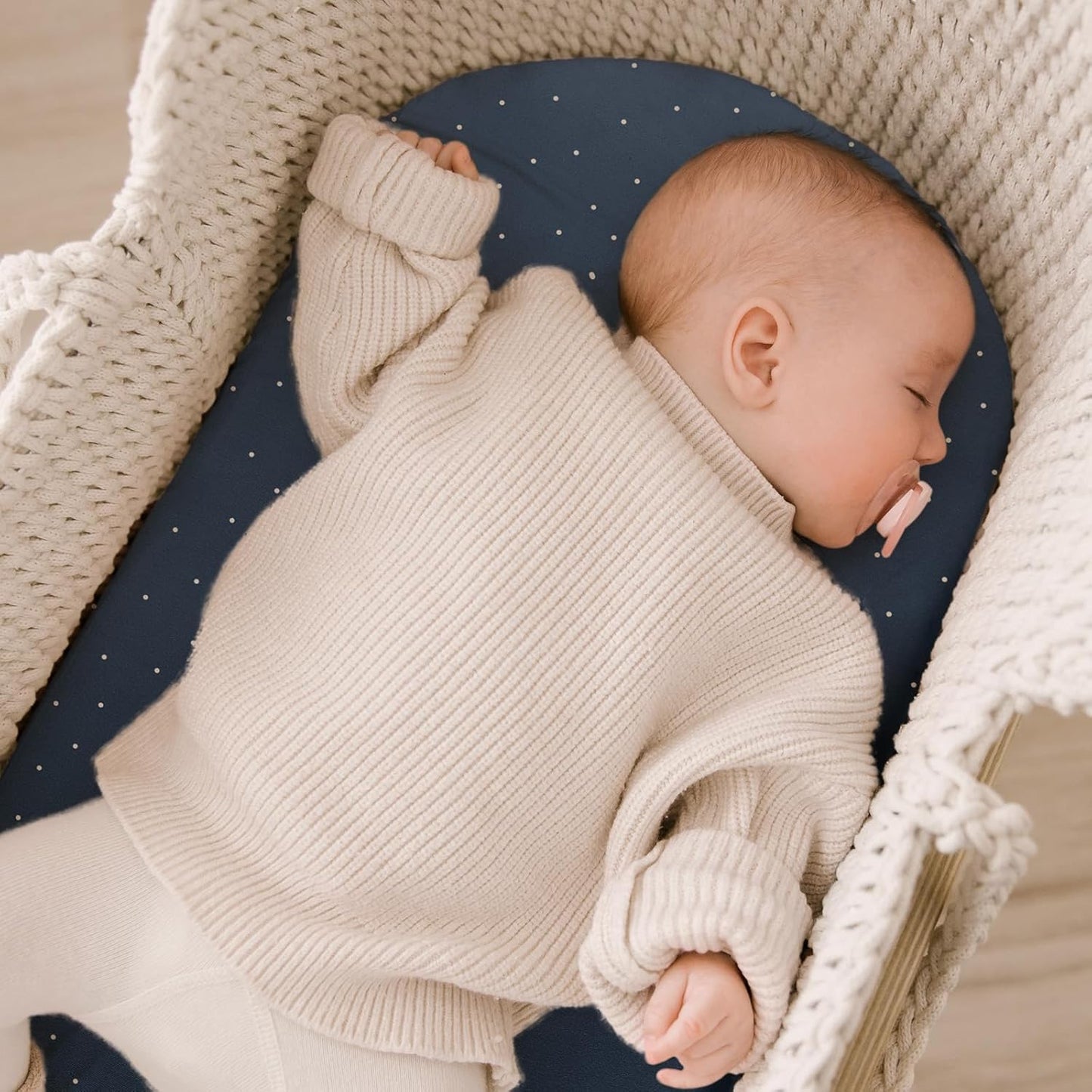 Yoofoss Bassinet Sheets for Baby,3-Pack Fitted Bassinet Sheets Set Compatible with Halo Bassinest Swivel Sleeper,Baby Delight,Angelbliss,Soft Breathable Bassinet Mattress Sheets(Stripes + Panda)