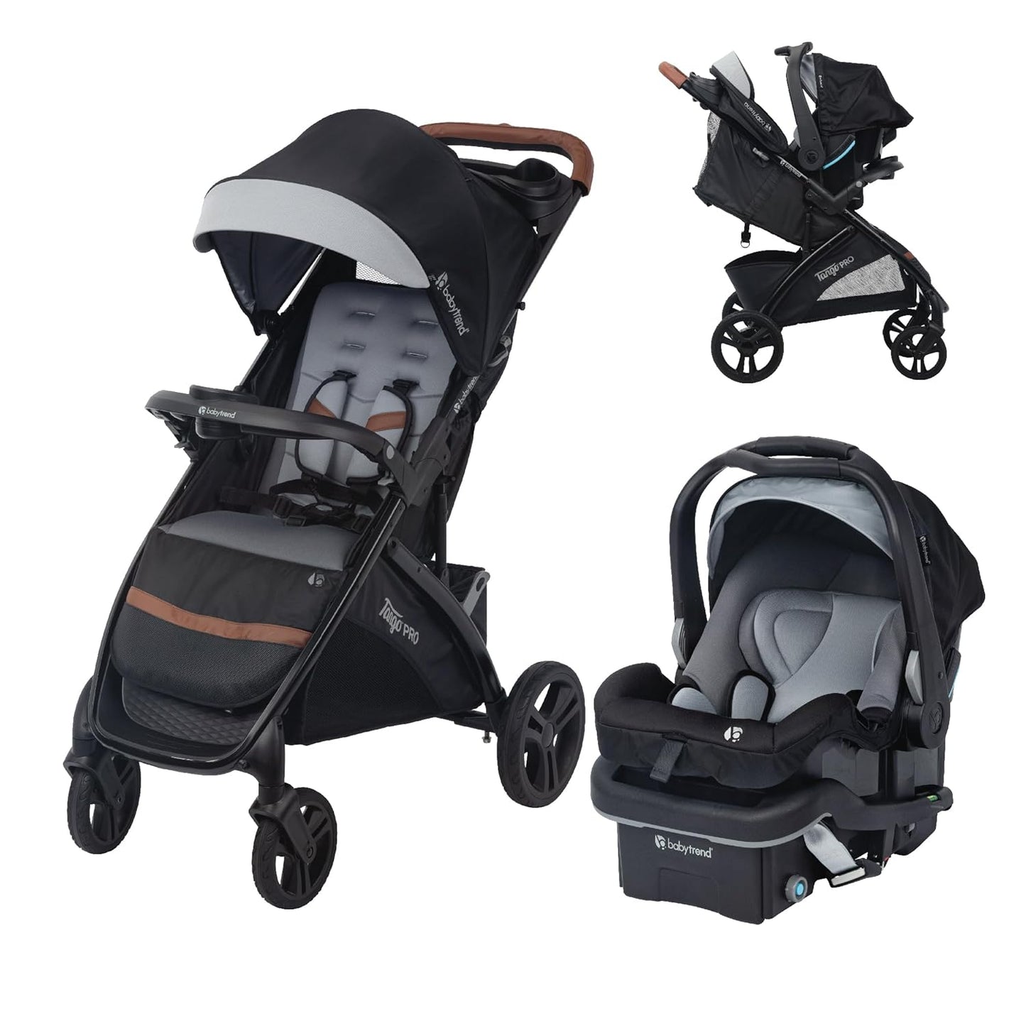 Baby Trend Tango PRO Travel System with Secure-Lift Infant Car Seat, Dash Black