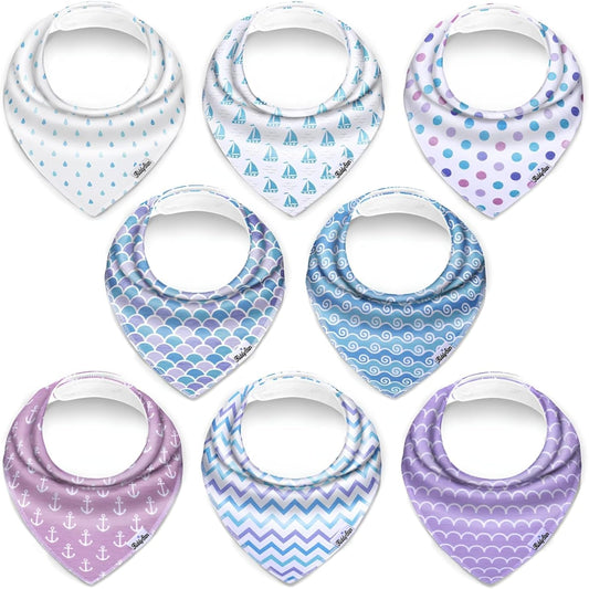 Organic Cotton Baby Bibs for Boys & Girls – Soft, Absorbent Teething & Drool Bibs - Adjustable Snaps for Toddlers