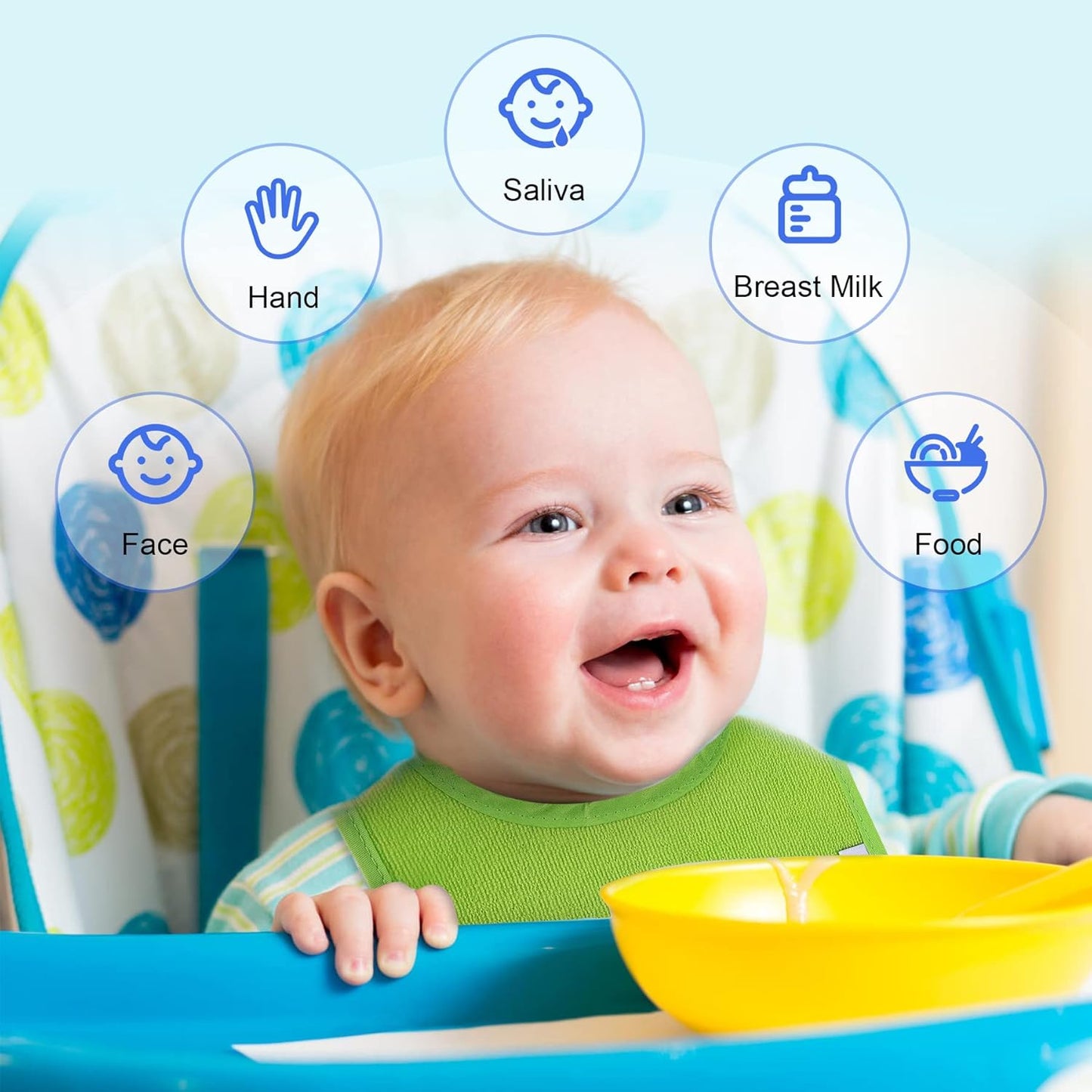 12 Pack Terry Drool Cotton Bibs, Unisex Baby Bibs with Fiber Filling Waterproof for Feeding, Teething, Drooling