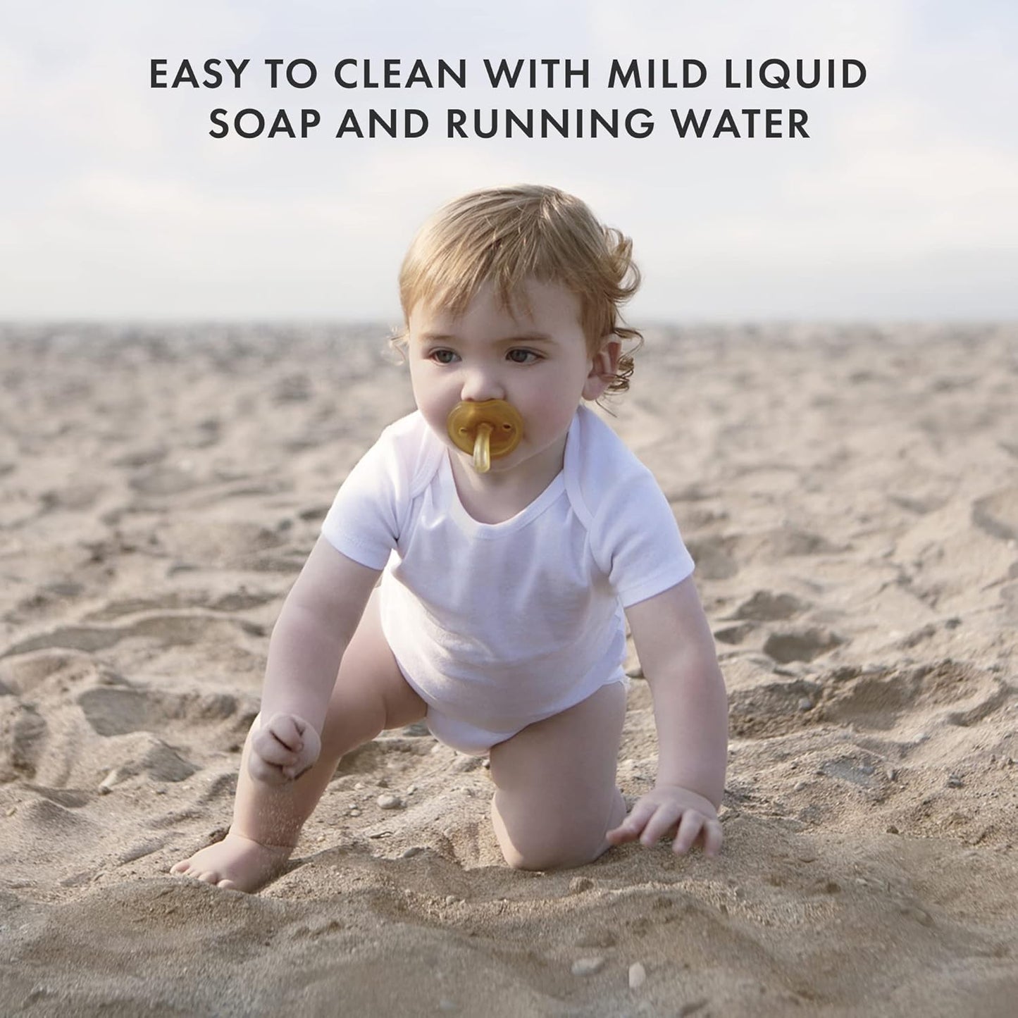 Natursutten Pacifiers 6-12 Months - 2-Pack Butterfly Shield Orthodontic Nipple Natural Rubber Safe & Soft BPA-Free Pacifier for Breastfeeding Babies - Newborn Pacifiers Made in Italy