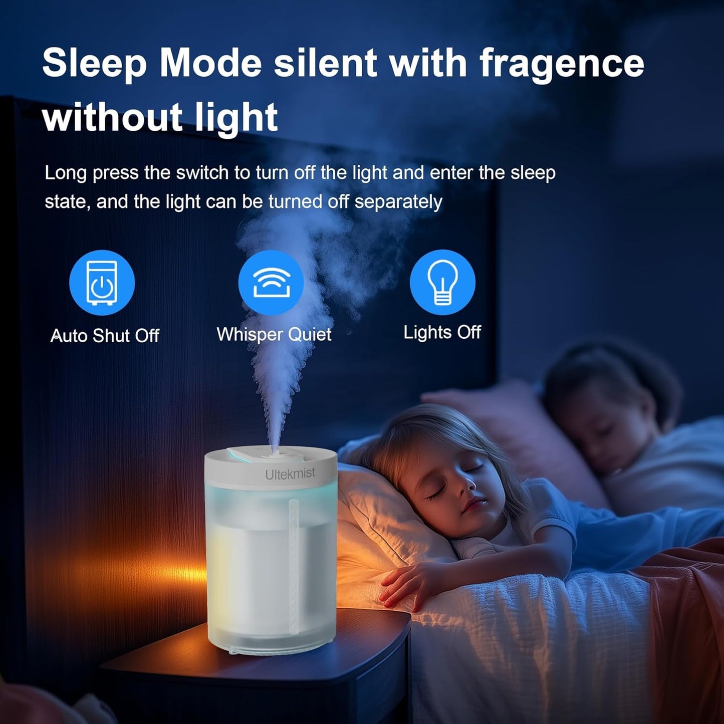 Humidifiers for Bedroom, 2 in 1 Cool Mist Humidifiers for Home, Large Room, Baby Nursery and Plants, 4L Top Fill Cool Mist Humidifier with Oil Diffuser, Nightlight, 31H Runtime (Transparent)