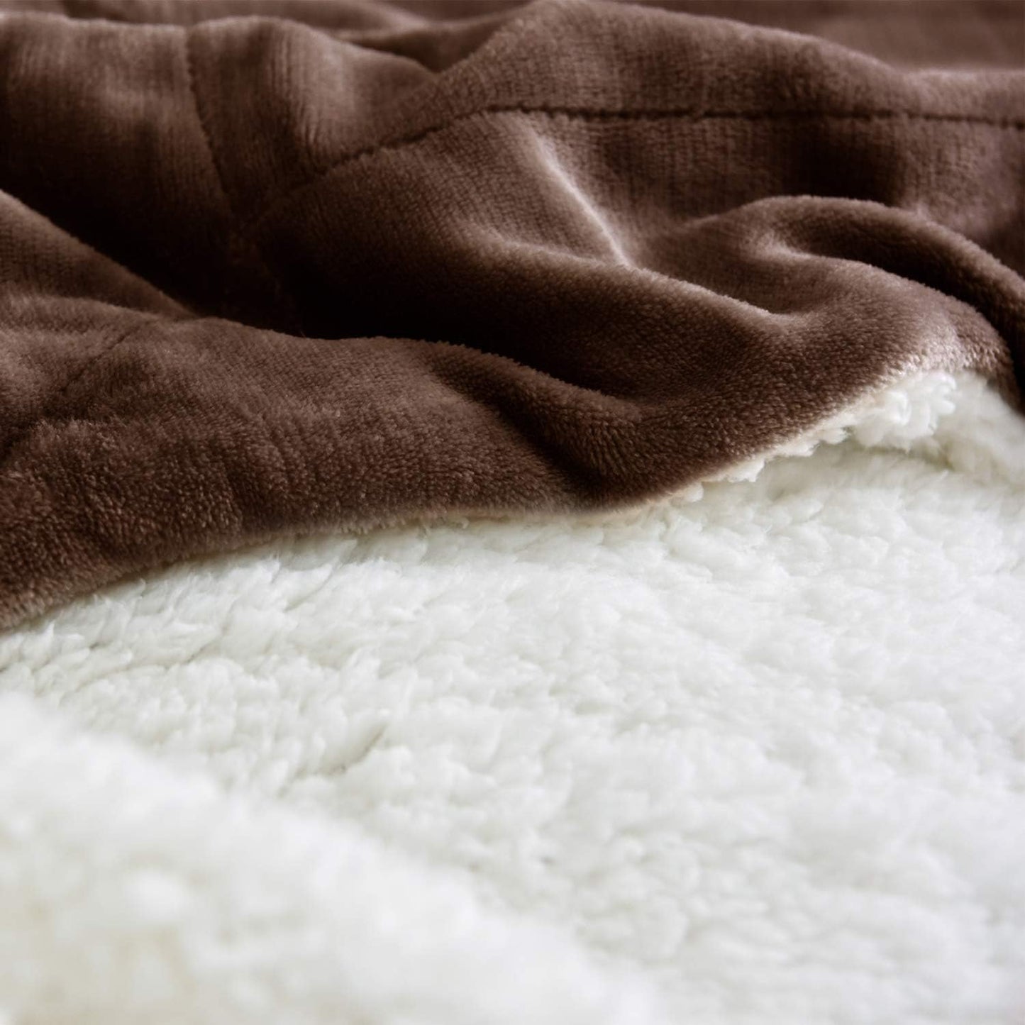 NANPIPER Sherpa Blanket Twin Thick Warm Fuzzy Flannel Fleece/Wool Like Reversible Velvet Plush Blanket (Brown Twin Size 60"x80")