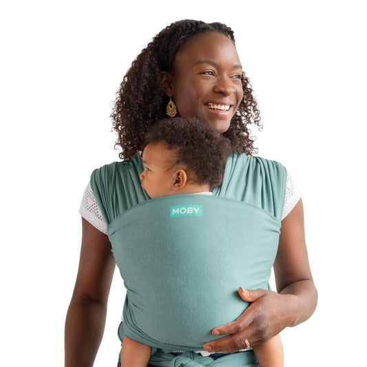 Moby Baby Wrap Carrier Element for Newborns to Toddlers (8-33lbs), Infant Sling Carrier, Ultra Lightweight & Hands Free Design, Adjustable for All Body Types (Hydro)