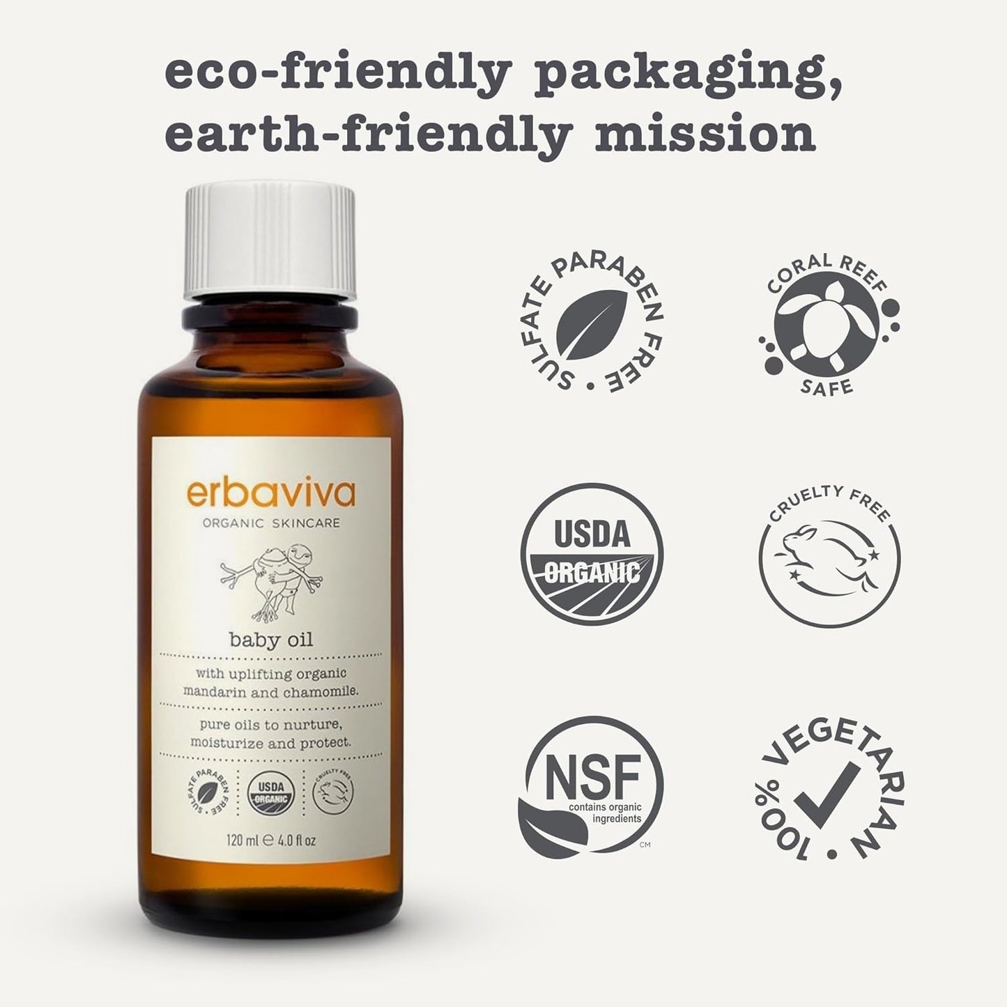 erbaviva Baby Oil, 4 Fl Oz (Pack of 2)