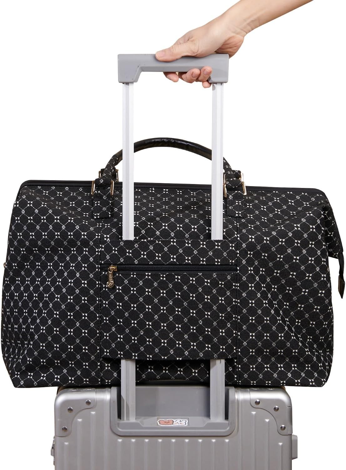 SUNVENO Large Diaper Bag Tote, Mommy Weekender Travel Bag for Mom & Baby, with 2 Pouches, Changing Pad & Luggage Sleeve